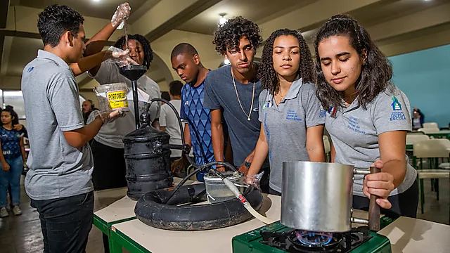NXplorers students are using the biodigester to fuel a stove at their school