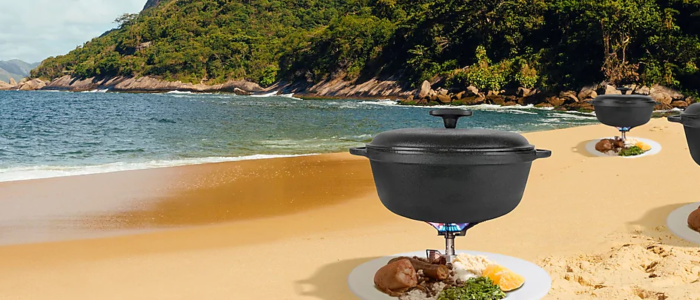 Mountainous beach setting